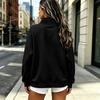 Damen Colorblock Halbreißverschluss Langarm Pullover Sweatshirt mit Taschen Lockerer Schnitt