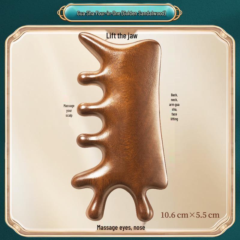 Sandalwood Antler Massager: Five-Claw Scalp Therapy Comb