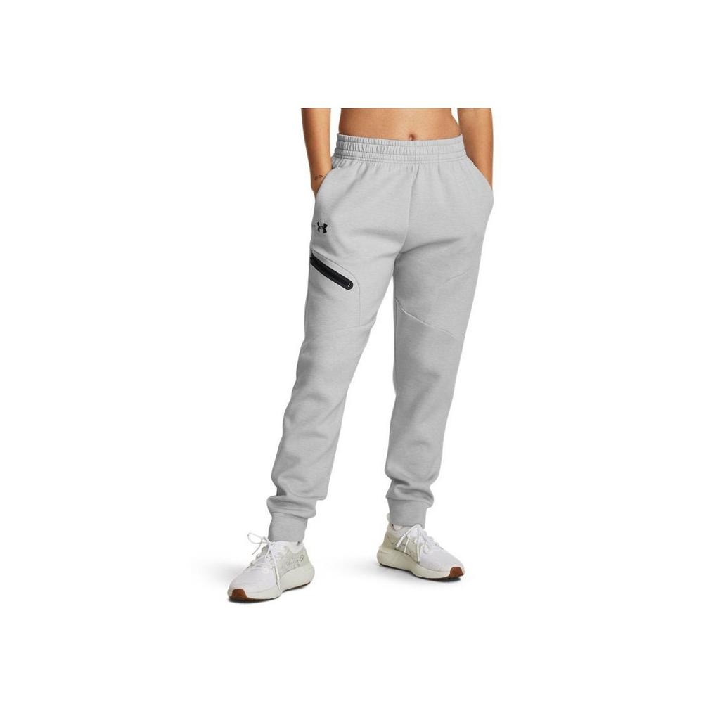 Under Armour Unstoppable Solid Fleece Training Jogger Pants Women bottoms Gray 1379846-011