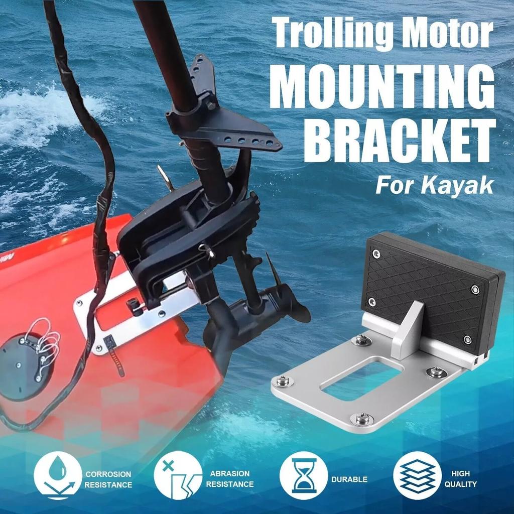 Universal Transom Trolling Motor Mounting Bracket for Kayaks Backing Plate Mount Bracket for Clamp-on Electric Trolling Motors