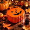 Halloween Pumpkin-Shaped Tin Can for Candy Gift Storage Novelty Box