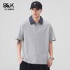 Baleno S&K Men's Color-Block Striped Polo Shirt