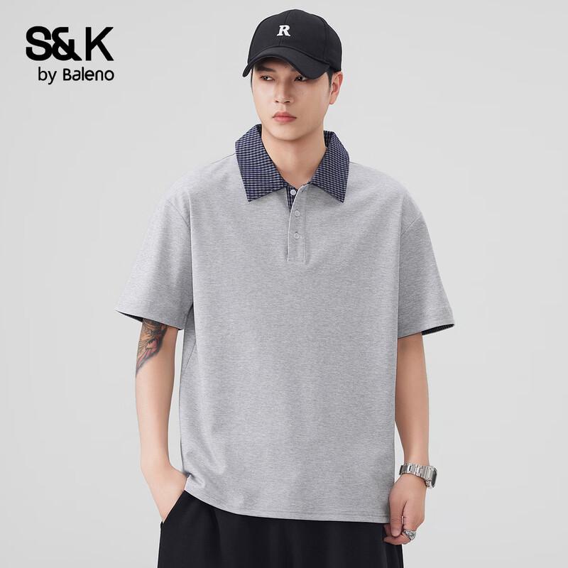 Baleno S&K Men's Color-Block Striped Polo Shirt
