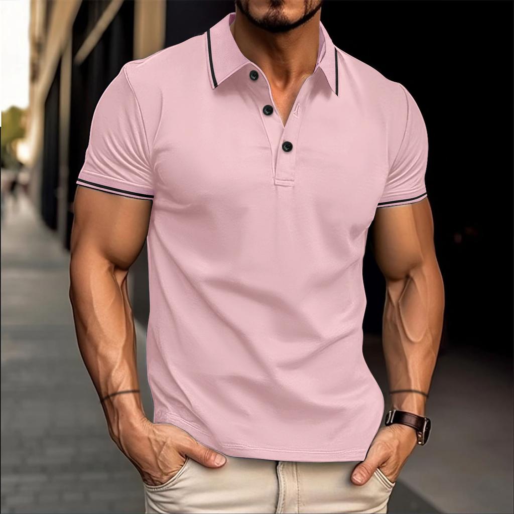 Cross-border men's clothing new lapel men's casual fashion short sleeves