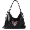 Fashion Embroidered Butterfly Multi Use Shoulder Bucket Backpack Large Capacity Soft Casual Bag For Women