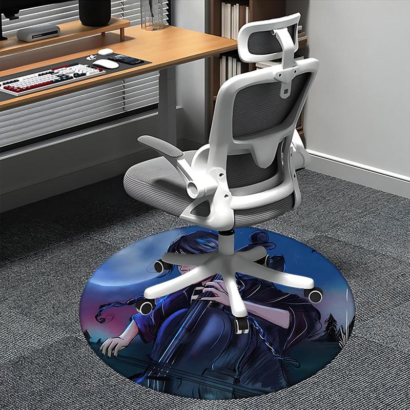 

The Addams Family Chair mat Round Rug-Office carpet, Machine Washable, Non-slip, Suitable for Living Rooms, Bedrooms, Entryways, and Holiday 80cm by 80cm