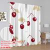 2 Stück, 2D-Flachdruck Fenstergardine Gestickte Kirschen Polyesterstoff (ohne Stange) Vielseitig Alles für Wohnzimmer,
