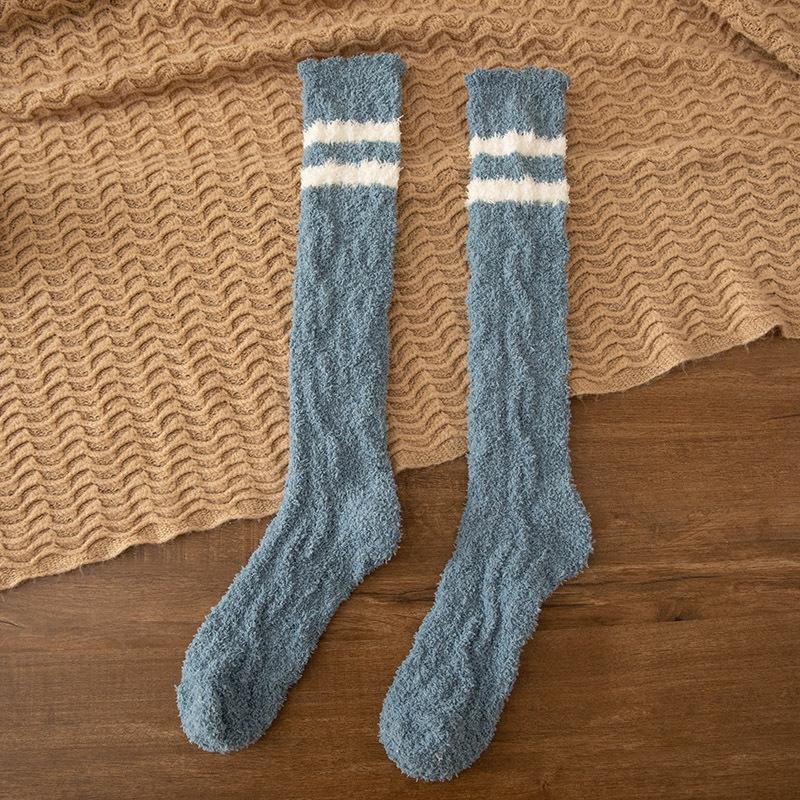 Women's Winter Thick Coral Fleece Calf Socks - Warm Velvet High Tube Floor Sleeping Socks
