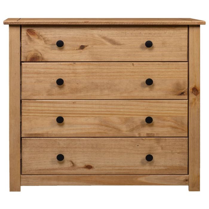 Sideboard - vidaXL - Pine Assortment Panama - 4 Drawers - Solid Wood - Matte