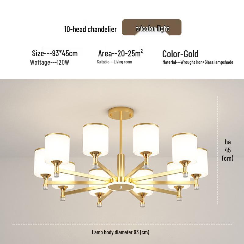 Nordic LED Chandelier: Modern Gold Dustproof Lampshade for Living Room & Dining Area