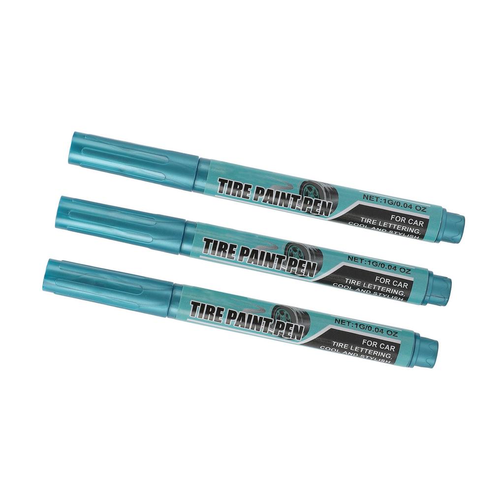 6Pcs Tire Paint Pen Water Proof Long Lasting Protective Oil Tire Marker Pen Blue 1g