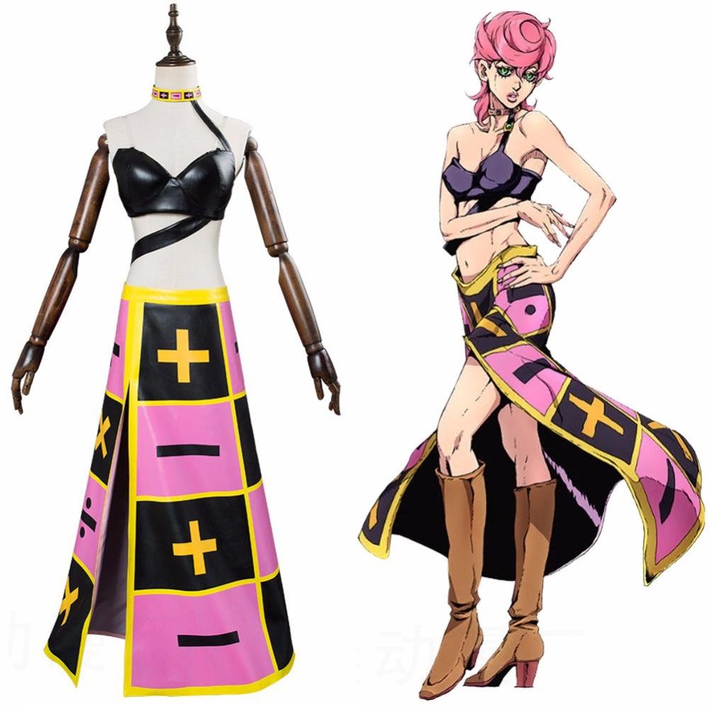 Adventure Jojos Bizarre Trish Una Cosplay Suit Soft Cotton Fabric Fans Gift