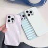 Mint Black Stripe Lychee Texture Phone Case for iPhone 17 17E 16 15 14 13 12 11 Pro Max Cute Shockproof Protective Cover