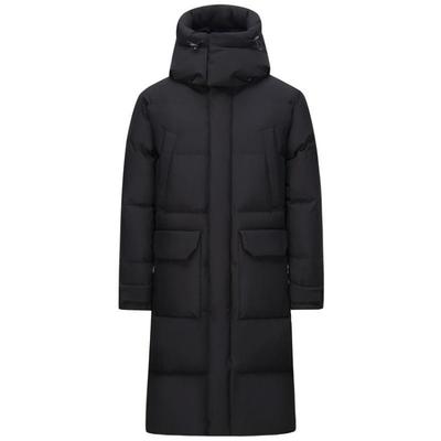 Unisex Winter Daunenmantel mit Kapuze Warme Pufferjacke für Männer Frauen Mode Schwarz Dicke Parkas Übermantel