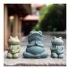 RemeeHi Zestaw Żaby Jizo Uzdrowienie Urocza Mała Figurka Modlitwa Jizo Bóg Opiekun Granit Życzenie Szczęścia Dobry Okimoo Uroczy Granitowy Bóg Statua Buddy