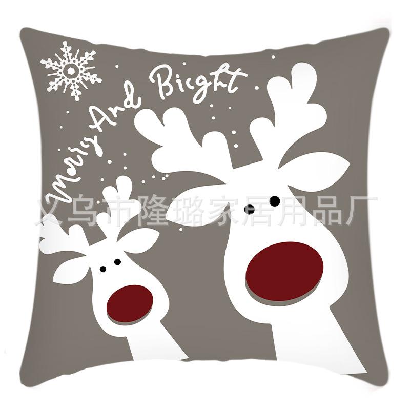 New Christmas Pillow Cover Home Pillow Cushion Sofa Cushion Linen Printed Sofa Cushion Cover