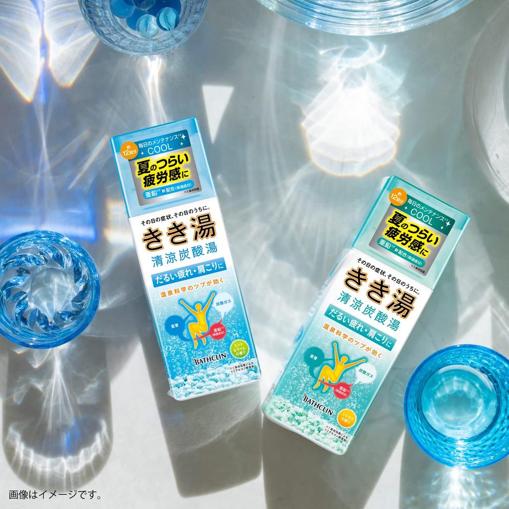 Kikiyu Carbonated Bath Refreshing Mint Lime Sea Blue 360g Additives, & Scent, (Clear Type), (x 1) [Quasi-drug]