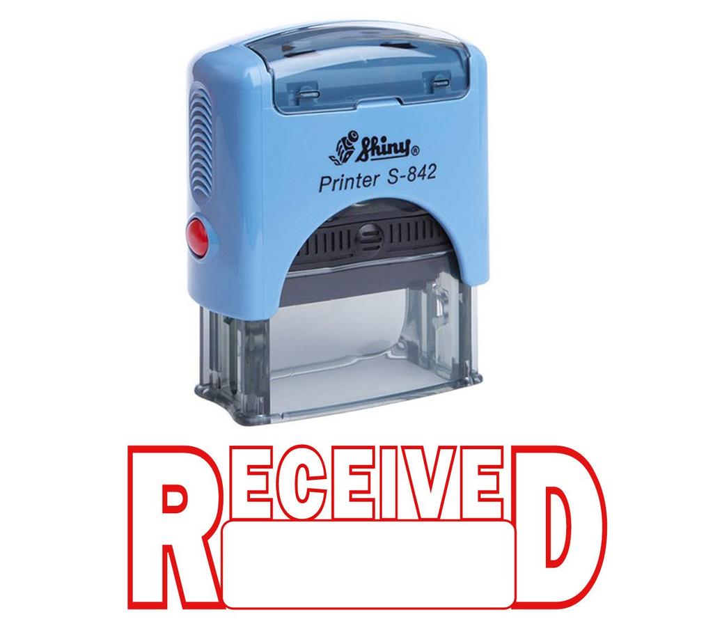 RECEIVED Self Inking Rubber Stamp Office Stationary Custom Shiny Stamp