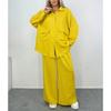 Fall Winter Women's 2 Pieces Outfits Long Sleeve Loose Shirt + Wide Leg Pants Set Casual Fashion Outfit