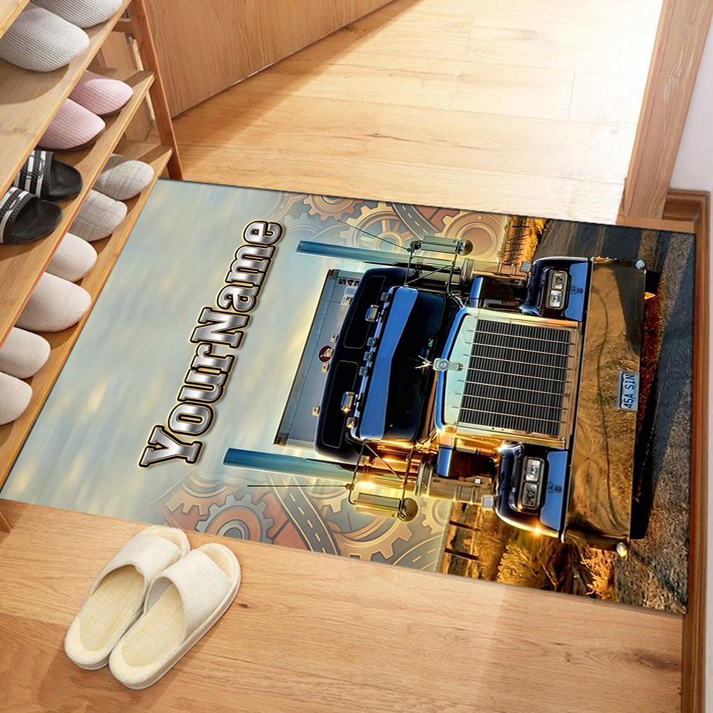 Peterbilt Heavy Trucks Customize Your Name Carpet Perfect for Game Room Decorate Room Bedrooms Playrooms Anti-slip Rug Office Home Decor