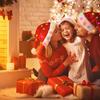 Festive Light Up Santa Hat with Soft Red Velvet Christmas LED Headwear for Adults Holiday Party Costume Unisex New Year Cheer