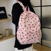Corduroy Strawberry Backpack Casual Travel Backpack Large Capacity Fashion Teenagers Daypack Adjustable Strap for Outdoor Travel KTY