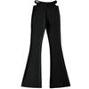 Fashion Wind 2024 Summer New Arrival Low Waist Silm Stylish European and American All-Matching Work Clothing Sexy Waist Leakage Flared Pants