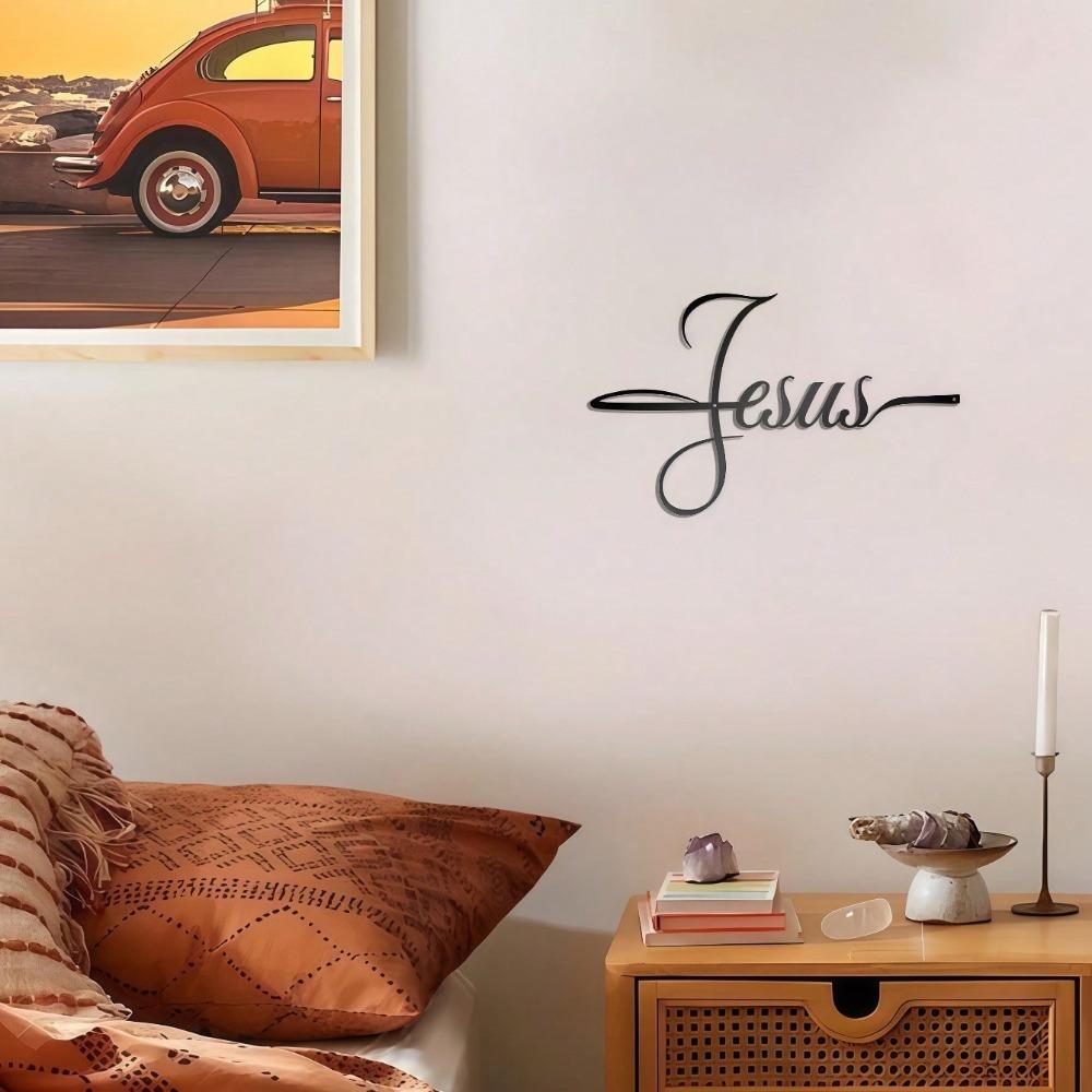 Christian Metal Wall Art Cross Jesus Faith Home Decor Wall Hanging Gift