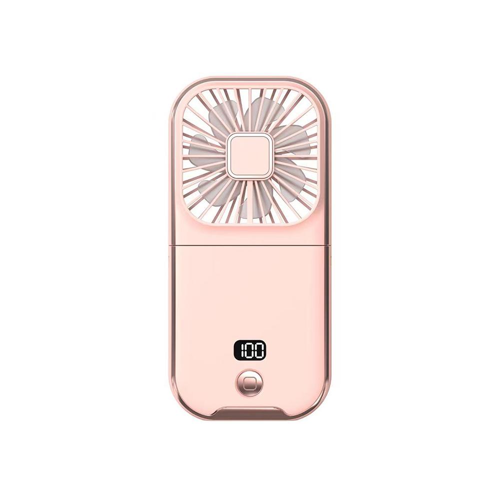 Electric Cooling Desktop Fan Digital Display Mini Portable Folding Fan Mobile Phone Bracket USB Charging for Travel Running