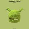 Cute Knitted Woolen Hat Unisex Warm Ear Protection Cartoon Green All-Match Cap Spring Autumn Winter Ideal For Men And Women