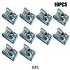 10Pcs M4/M5/M6/M8 Car Spring Steel U Type Clips With Thread Reed Nuts Auto Motor