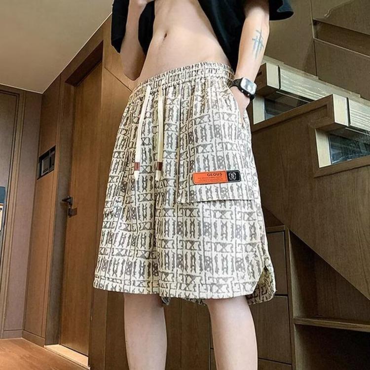 Potištěné šortky pro muže Letní Americký styl High Street šortky Rychleschnoucí Ležérní Sportovní Pětinové kalhoty