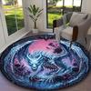 1pc Mythic Rainbow Dragon Printed Chair Rug for Home Office Use, Living Room Kitchen Game Room Round Carpet
