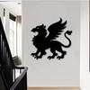 1pc Modern Gryphon Metal Wall Art, Rust-Resistant Iron Mythological Beast Sculpture, Garden Fence Decor for Living Room, Unique Christmas Gift