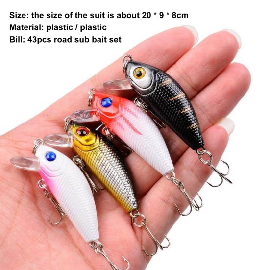 K di esche da pesca miste Crankba Minnow Popper Lure Bass