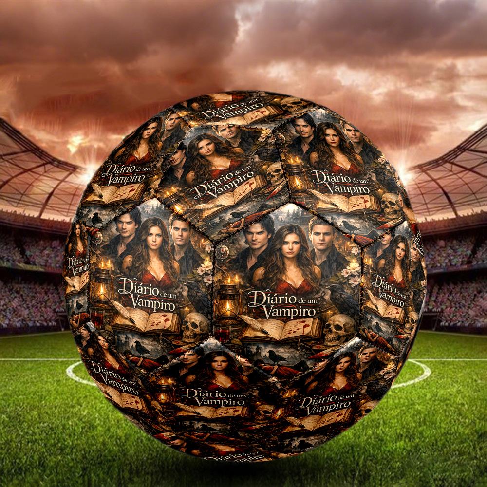 The Vampire Diaries Print Size 5 Soccer Ball, Standard Match Football for Sports Game and Team Practice, Ideal Gift for Soccer Fans
