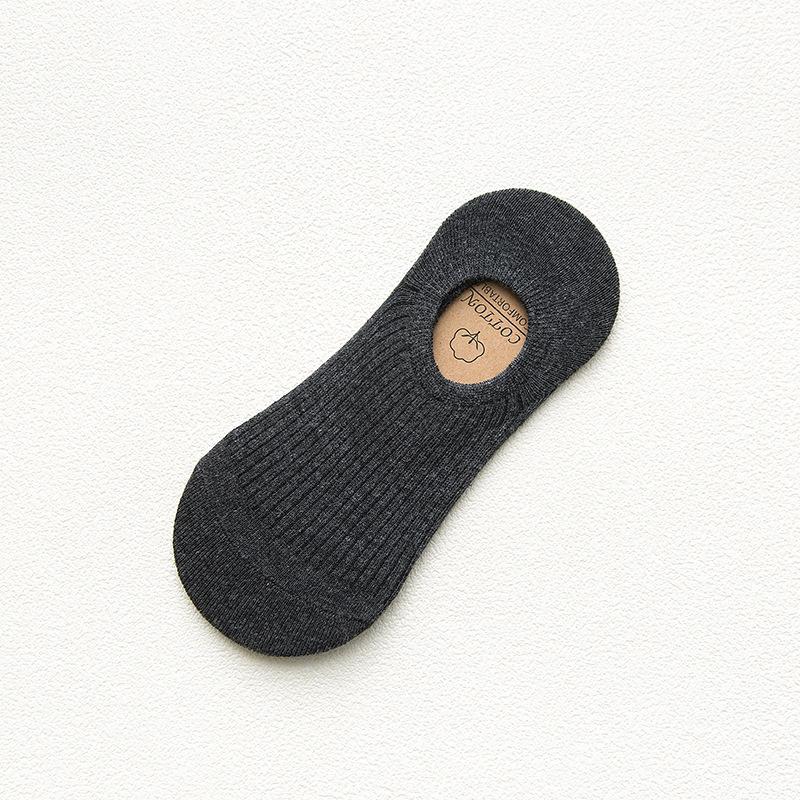 

Мужские летние однотонные носки с низким верхом, не скользящие, влагоотводящие, дышащие, невидимые 1 pair серый/чёрный