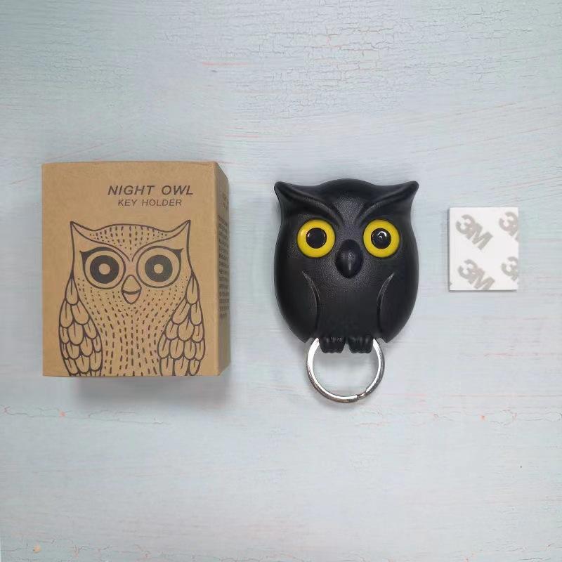 1pcs Hooks Owl Magnetic Key Organization Auto Blinking Cute Hooks No Punch Storage Hooks Kitchen Home Wall Decoration Storage