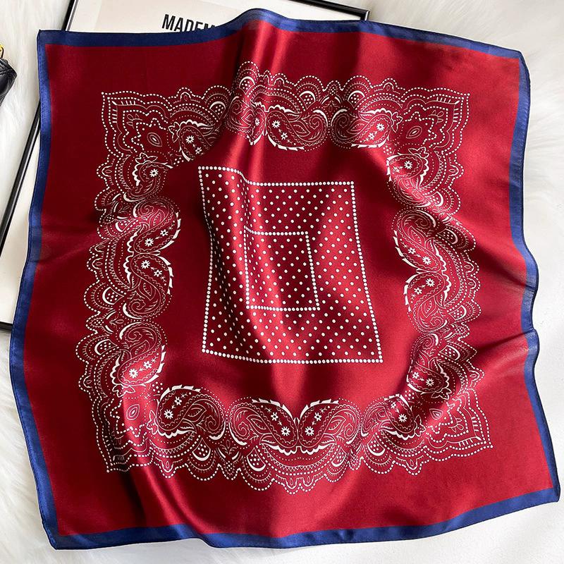 100% Nature Silk Scarf Women Neck Square Headband Scarves Bandana Fashion Hijab Poncho Scarves Pashmina  Female Foulard 53cm