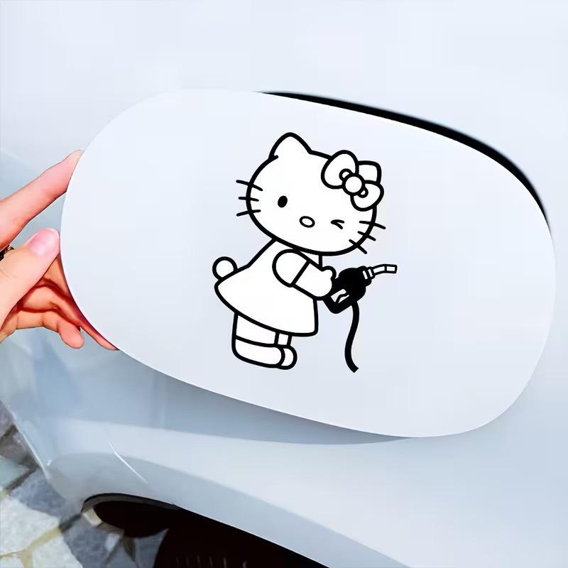 New Cute Cartoon KT Cat Oil Cap Sticker for Car Decoration