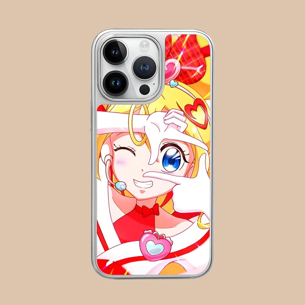 Sakura Uta Cure Idol Silver Plating Mobile Phone Case for iPhone 17 16 15 14 13 12 11 Air Pro Max Plus Colorful Cover