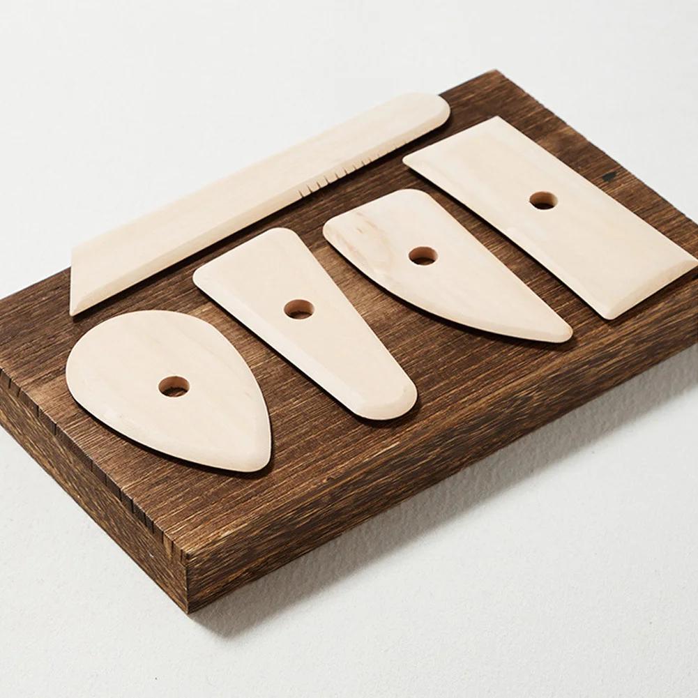 Wooden Pottery Tools Pottery Tool Assortment Pottery Tools Set for Ceramics Clay Carving Shaping 5 Piece Wooden Rib for Ceramic