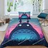 Anime Duvet Cover Pillowcase Bedding Set T-Totoros Kawaii Adult Boy Girl Bedroom Decoration Children Single Double Home Textiles