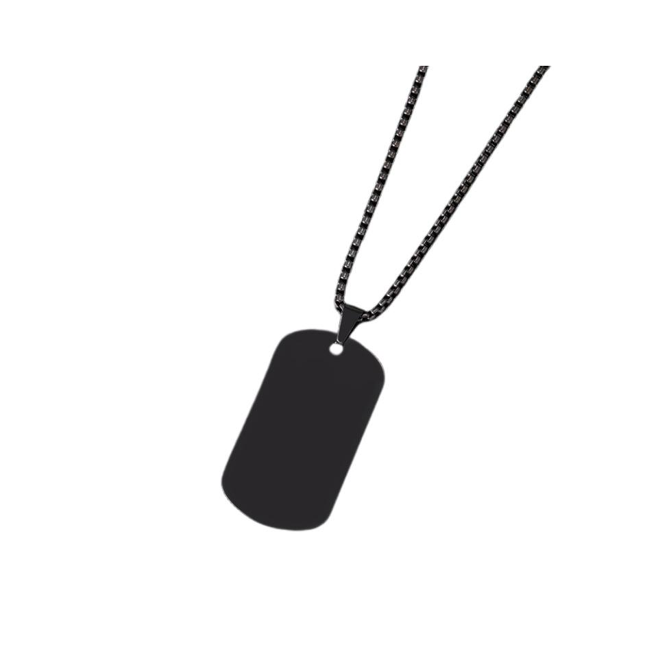 Men's European & American Titanium Steel Military Dog Tag Pendant Necklace & Keychain for Engraving