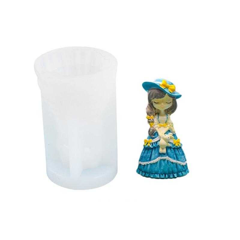 Candle Moulds Resin Candle Making Tools Clay Mould Crafts Moulds Princess Shaped Silicone Material for Hand-Making Lover