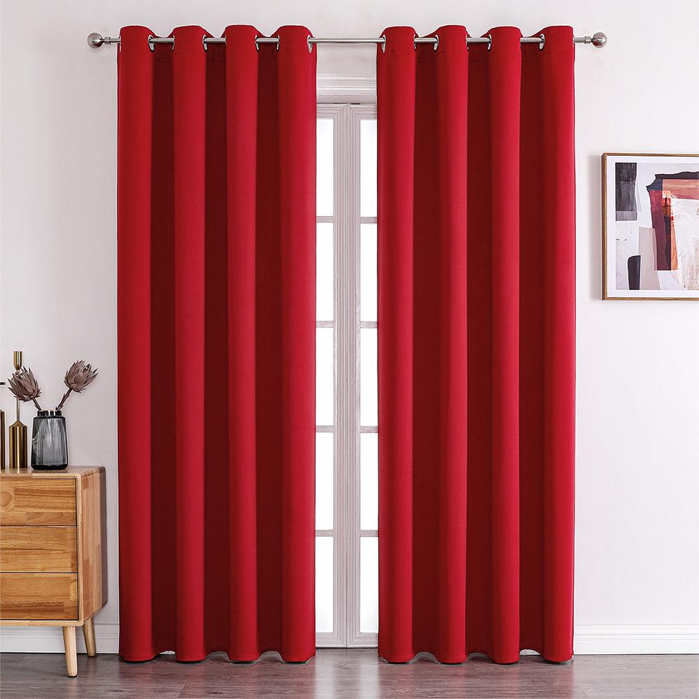 High-Precision Blackout Solid Color Curtain Cloth Window + Finished Fabric