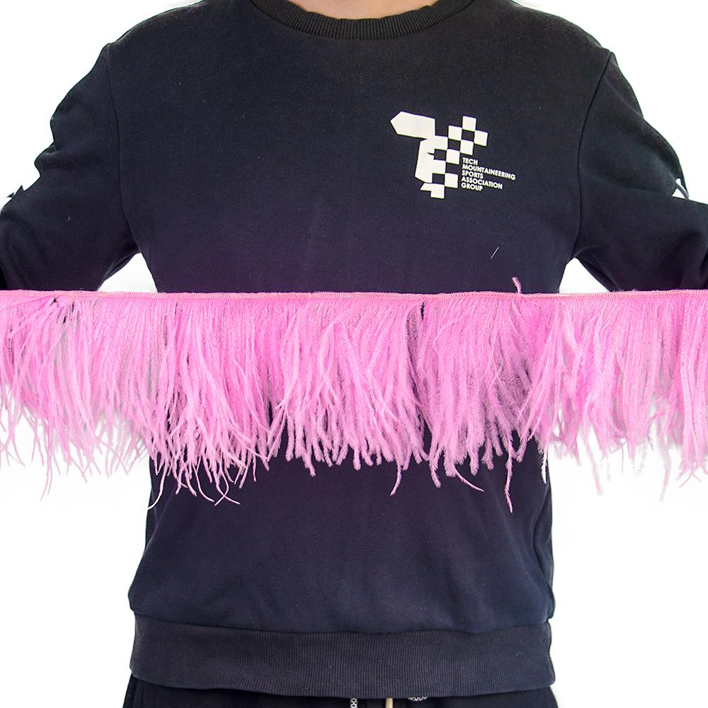 Feather1 Meter  White Ostrich Feathers Trim Fringe 8-22cm Natural Ostrich Feather Ribbon for Wedding Party Clothing Decoration Plumes