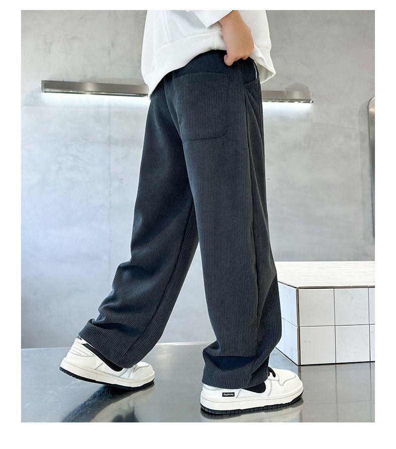 Warm Boys' Fleece-Lined Corduroy Pants - 2025 Winter Style for Medium to Large Children