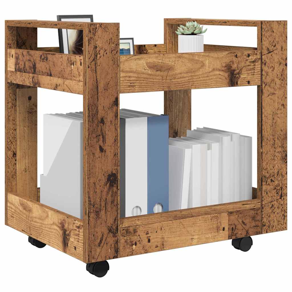 Mobile Desk Trolley Reclaimed Wood Look 60 X 45 X 60 Cm Engineered Wood