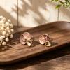 Hot-selling Geometric Splicing Retro Hand-painted Enamel Craft Stud Earrings Niche Personality Literary Flower Earrings